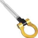 X AUTOHAUX Gold Tone Aluminum Alloy Front Bumper Trailer Ring Eye Towing Tow Hook Screw for Subaru Impreza WRX BRZ