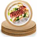 6 Pack Round Woven Placemats, 12 Inch Jute Braided Place Mats, Natural Straw Rattan Placemats, Heat Resistant Non-Slip Mat for Kitchen Dining Table, Hot Dishes Bowls Pans Plates Pots