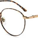 Firmoo Blue Light Blocking Glasses for Computer Reading Retro Metall Round Frame for Women Men (Tortoise)