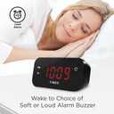 Timex Alarm Clock with Large Display, Digital Alarm Clock for Bedroom Includes 120V Universal Power Adapter (T121B - Black)
