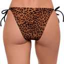 Sports Illustrated Women's Standard String Tie Side Bikini Bottom (Medium, Meow Factor)