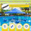 Leinuosen 10' 10' Floating Pool Canopy Set with 4 Pcs Water Canopy Shade Float Kits Steel and Aluminum Frame Floating Umbrella for Pool Lake Beach Include Hand Air Pump and Carry Bag(Blue)