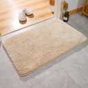 Lukery Bathroom Rugs Microfiber Bath Rugs Machine Washable Bathroom Mat Plush Bath Mats Winter Bathroom Rug Non Slip Washable Kitchen Rugs Door Mat Floor Mats (50x80cm,Beige)