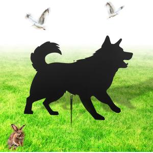 Qualirey 1 Set Lone Dog Decoy, Goose Deterrent, Dog Decoy to Keep Away Pests for Outdoors, Replica Visual Scare Device, Yard Ornaments