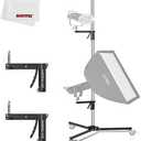 AMBITFUL Heavy Duty Photography Light Stand with Wheels, 8.5FT Adjustable Steel Stand with Pistol Grip & 360° Casters, 1/4" 3/8" Screw for Studio Monolight, Softbox, Umbrella, Strobe Lights