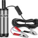 12V Fuel Transfer Pump, Mini Portable Stainless Steel On/Off Switch Oil Diesel Fuel Transfer Water Pump 12V 40mm