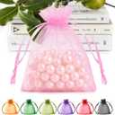 ANZNKU 50PCS Pink Organza Bags 3x4, Small Mesh Gift Bags Drawstring for Jewelry Candy Treats, Mini Sachet Bag for Wedding Bridal Baby Shower Birthday Party, Easter, Mothers Day Favor Bag Bulk (1 count (Pack of 50))