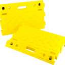 MAXXHAUL 50707 Portable Interlocking Plastic Curb Threshold Ramp Set (Yellow), 21.5 x 13.5 x 4 in, 2,000 lb Capacity per Ramp, for Driveway, Dock, Scooter, Wheelchair, Car, Truck