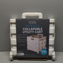 Simplify Large Tote & Go Collapsible Utility Cart | Dimensions: 16.5"x 14.6"x 15.8" | Portable | Collapses |77 Pound Capacity | Durable | White.