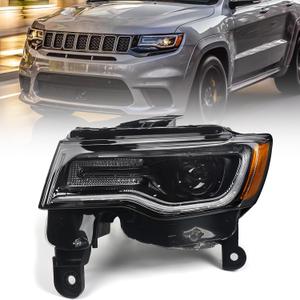 Huray Headlight Assembly for Jeep Grand Cherokee 2017-2021 [Only for Xenon Type] [Black Housing] OE Headlamp Replacement Driver Side
