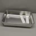 Kirecoo Stainless Steel Litter Box, Large Low Entry Metal Cat Pan Box, Indoor Litter Tray, Non Stick, No Smell, Easy to Clean, Pet Toilet Supplies for Cats (19.48 L x 13.58 W x 3.9 H)