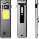 Ultra Slim Magnetic Flashlight - 0.3in 1.4oz Pocket EDC Task Light with Dual Light Source, 650LM, USB-C Rechargeable, Digital Display, Red Light Mode, Magnetic Base & Clip Task Light