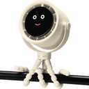 Stroller Fan Portable, Personal Fan for Travel, Digital display, Detachable 5 Speeds Rechargeable 360 Rotate Flexible Tripod Fan, For Home Office Stroller Camping - Rice White