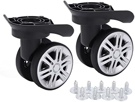 1 Pair Luggage Suitcase Wheels, Trunk Wheels, Luggage Wheel Spare Part Universal Wheel Replacement Luggage Suitcase Wheels for Luggage Suitcase Trolley, Mute Double Row Wheels