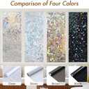 Haton Window Privacy Film, Stained Glass Rainbow Film Decorative Window Clings, Static Cling Sun Blocking Sticker Decal Covering Tint for Home Heat Control, Non-Adhesive, Brown 35.4" x 78.7"