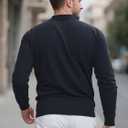 Men's Long Sleeve Polo Shirts for Men, Casual & Work Golf Polo Shirts with Split Hem,Stylish Collared Shirt (XL)