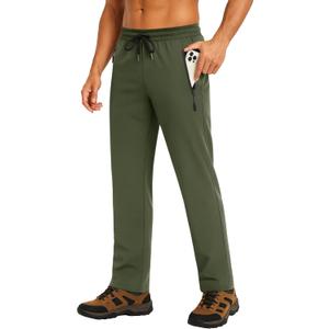 Forik Men's Lightweight Hiking Pants Quick Dry Waterproof Joggers Athletic Workout Sweatpants with Zipper Pockets