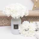 4pcs Peonies Artificial White Flowers, Dahlia Faux Floral, Silk Fake Flower Bouquet with Stems, Fake White Flowers Artificial for Decoration Home Wedding Arrangement