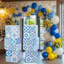 Hushee 6 Pcs Large Amalfi Coast Party Decorations Boxes, 12 Inch Amalfi Coast Cardboard Box Capri Lemon Backdrop Bowl Party Decor Props Boxes for Birthday Baby Shower Wedding Supplies