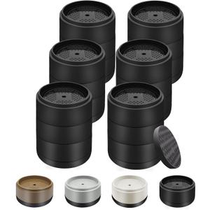 Furniture Risers Bed Risers Heavy Duty 1 inch, 2 inch, 3 inch, 4 inch Round Adjustable Bed Lifts Riser for Desk Legs Table Couch Sofa Chair Refrigerator Washing Machine (1+1+1 Inch, Black, 6 Pack )