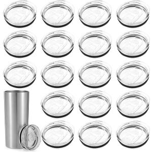 20 Pcs 20 oz Skinny Tumbler Replacement Lids, 2.7 Inch Clear Tumbler Cover, Spill Proof Tumbler Plastic Cover for Maintaining The Temperature of Hot Water, Coffee, Tea, Beverages