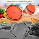 3 x 3rd Gen Chicken Shredder Tool Twist Large with Detachable Plate for Easy Transfer, Chicken Breast Shredder, Meat Shredder, Strong Anti-Slip Strip Base, Visible Lid, Ergonomic Handle, Dishwasher Safe (Orange)