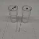 TUZAZO 20 Oz Glass Tumblers with Lids and Straws - 2 Pack Ribbed Glass Iced Coffee Cup with Straw and Lid, Thicken Glasses, Ideal for Smoothieds, Cocktails, and Juices