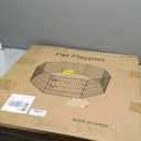 Dog Pen Pet Playpen Dog Fence Indoor Foldable Metal Wire Exercise Puppy Play Yard Pet Enclosure Indoor Outdoor 8 Panels 24 Inch with Bottom Pad/Top Cover (Black with Bottom pad)