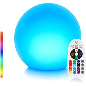 14-inch LED Globe Light, Large Outdoor Waterproof Ball Light for Events & Parties, RGB Color Changing Mood Lamp, Rechargeable Landscape Lighting