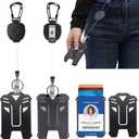 Zoiwdur Badge Holder, 2 Pack Heavy Duty Retractable Keychain with ID Card Holder, Badge Reel with 32 Steel Retractable Cord
