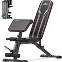 FLYBIRD Multifunctional Weight Bench with Leg Extension and Preacher Curl Pad, Adjustable and Foldable Workout Bench for Home Gym, 800LBS Weight Capacity Exercise Bench for Full Body Strength Training