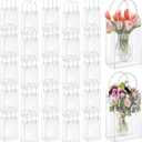 LEIFIDE 50 Pcs Clear Plastic Gift Bags with Handles PVC Reusable Transparent Totes Bags for Shopping Goodie Candy School Birthday Party(7.1 x 9.4 x 3.1 Inch)