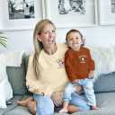 Halloween Mama and Mini Matching Outfits - Spooky Graphic Crewneck Pullover Sweatshirt Halloween Mom Gift Baby Clothes (18-24 Months, Brown)