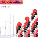 2 Sets Balloon Column Stand Kit with 100 Balloons Adjustable Balloon Tower Stand with Bases for Floor Blue Gold Balloon Arch Column for Birthday Wedding Anniversary Graduation Party (Black Red)