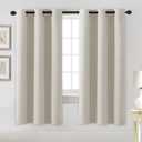 H.VERSAILTEX Blackout Curtains for Bedroom Thermal Insulated Room Darkening Living Room Curtains 72 Inch Long Grommet Privacy Protection Window Curtain Panels/ Drapes for Nursery, 2 Panels, Ivory/ Cream