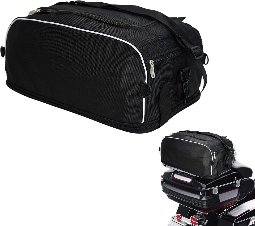  Weather Resistant Collapsible Tail Trunk Travel Rear Luggage Rack Bag  Black 22x10x6