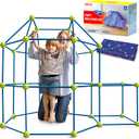 SYNCFUN Fort Building Kit for Kids, STEM Creative Construction Toy with Starry Night Cloth, Storage Bag for Indoor & Outdoors Activity, Educational Gift for Age 3 4 5 6 7 8 9 10 11 12 Boys and Girls