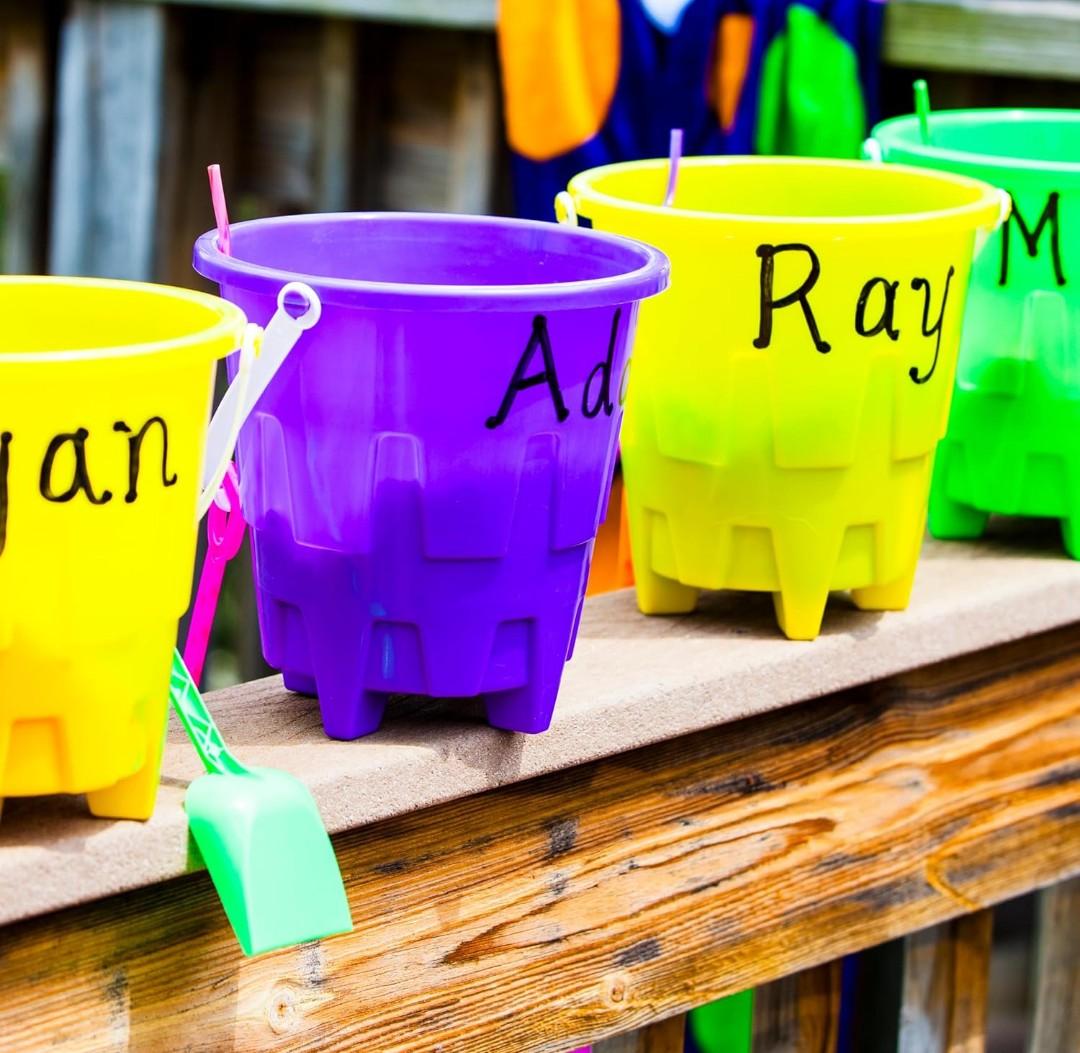 Set of 12 "6-inch Mini Castle Beach Pail & Shovel" toys by PortCreativity