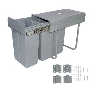 tonchean Pull Out Trash Can Under Cabinet Under Sink Double Sliding Trash Can Kitchen 20 + 10 Quart (8 Gallon) Recycling Bin Waste Container for Garbage Classification, Under Cabinet Bottom Mount
