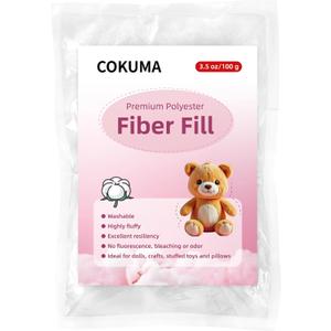 Polyfill Stuffing, Premium Poly Filling Stuffing for Stuffed Animals, Soft and Fluffy for Craft, Crochet, Cloud Decorations, Machine Washable Fiberfill Stuffing, 3.5oz/100g