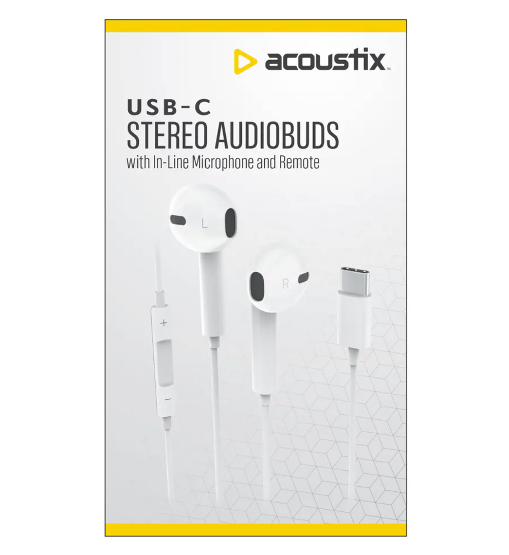 Acoustix USB C Stereo Earbuds, 1 Ct 