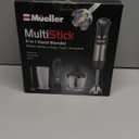 Mueller Multistick 5-in-1 Immersion Blender Handheld, 12 Speed Hand Mixer - Turbo Boost, Heaviest Duty Copper Motor, Titanium Blades Hand Blender, Milk Frother Wand, Whisk, Beaker, Chopper, Grey