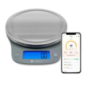 Etekcity Nutrition Smart Food Kitchen Scale, Digital Ounces and Grams for Cooking, Baking, Meal Prep, Dieting, and Weight Loss, 11 Pounds-Bluetooth, 304 Stainless Steel