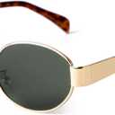 VIA LEECA Retro Sunglasses for Women Men, 90s UV400 Protection Sun Glasses Classic Shades (Metal Frame/ G15 Lens)