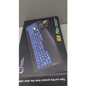 Wireless Keyboard and Mouse Backlits, Wrist Rest, LED Mouse, Rechargeable Ergonomic Keyboard with Phone Holder, Silent Light Up Combo for Computer, Mac, PC, Laptop, Chromebook (Black Large Print)