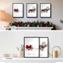 HKBS Framed Christmas Wall Art Decor, Set of 3 Christmas Wall Canvas Prints Pictures Farmhouse Santa Claus Is Coming To Town for Holiday Home Decorations Indoor (Black, 12"x16", Framed)