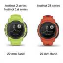 Compatible with Instinct (Solar/Tactical/Esports/Surf/Camo) Instinct 2/2S Bands Replacement Canvas Nylon Strap (Instinct 2S/E 40mm (5.7"-7.6"), (40MM) Black)