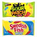 SOUR PATCH KIDS and SWEDISH FISH Mini Soft & Chewy Candy Variety Pack, Bulk Candy, 20 Snack Packs (EXP 07/20/25)