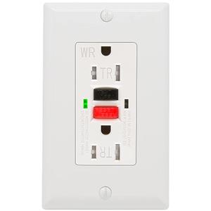 GFCI Outlet 15 Amp, UL Listed, Self-Test GFI Receptacles, TamperResistant, Weather Resistant, LED Indicator, with Decor Wall Plates and Screws, Indoor or Outdoor Use (Red/Black) (15 AMP GFCI)
