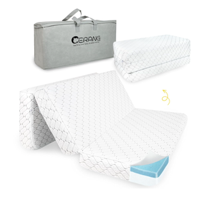 Trifold Pack and Play Mattress, 38x26 in, Travel Mattress with Removable Cover Carry Bag，Dual-Sided Memory Foam for Baby Toddler